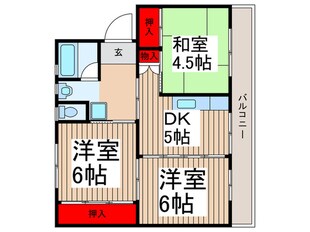 ビレッジハウス所沢1号棟の物件間取画像